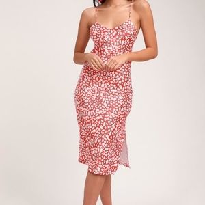 Lulu's Satin midi slip dress